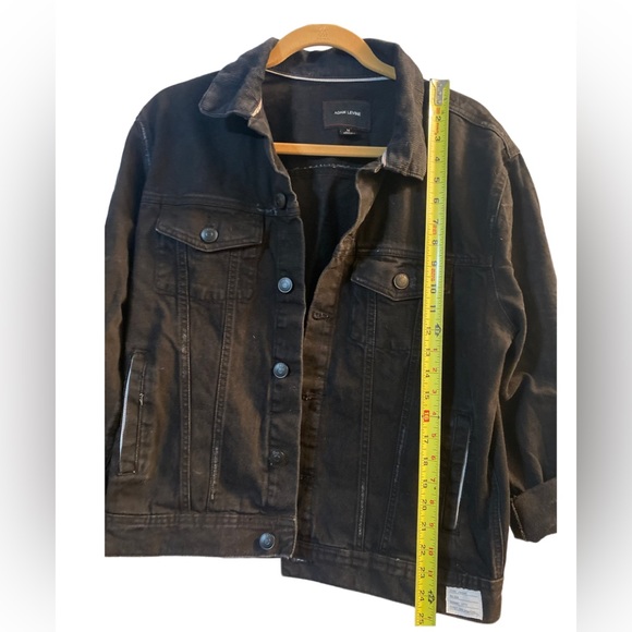 Adam Levine, mens size M, black denim jacket with corduroy collar, never worn. - Picture 5 of 6